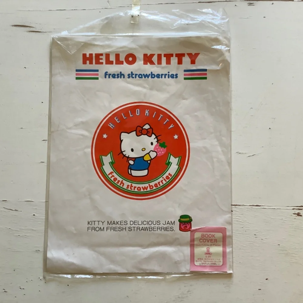 Vintage Sanrio Hello Kitty strawberries recipe book cover - ONE cover only